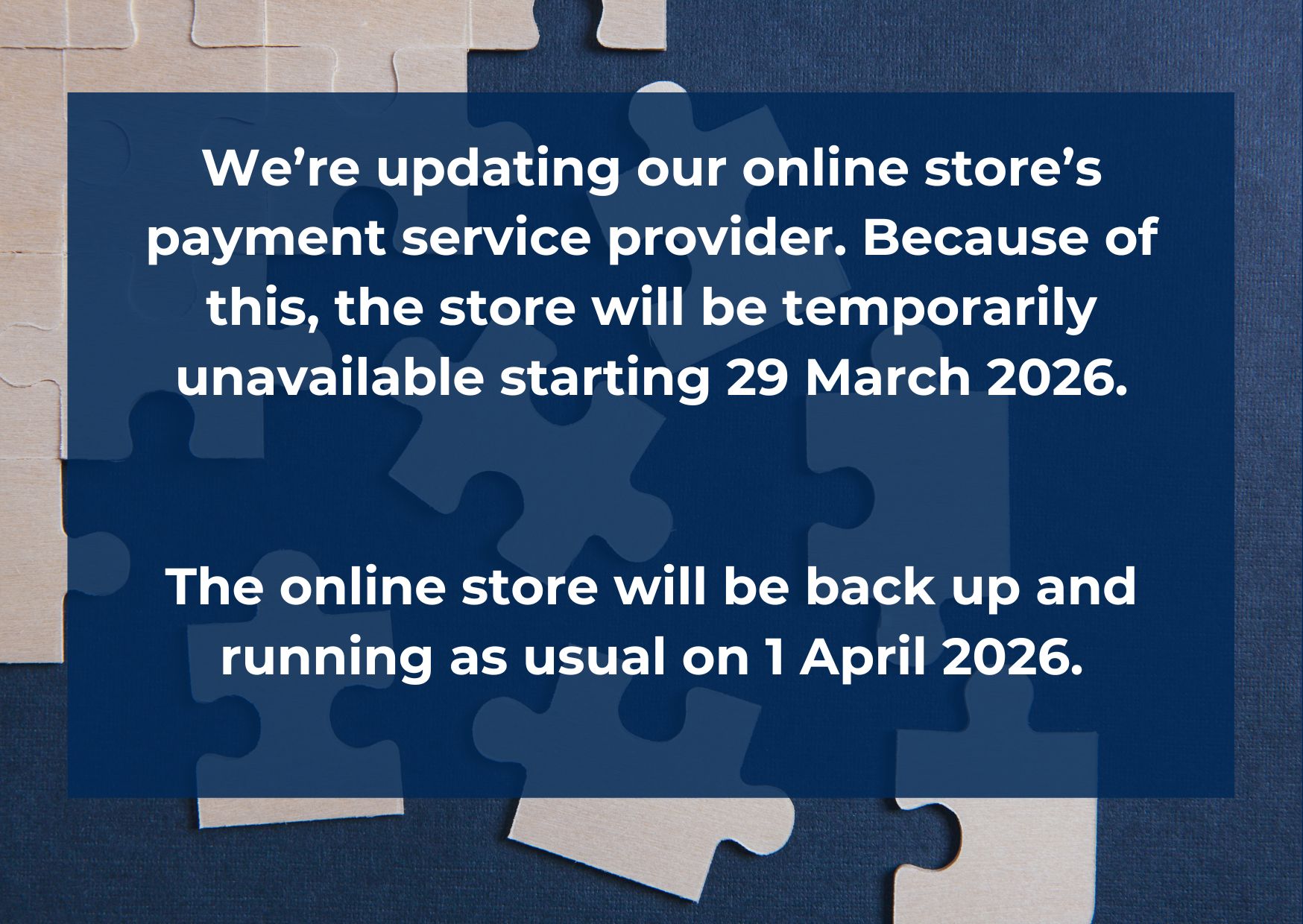 New payment service and a short service interruption